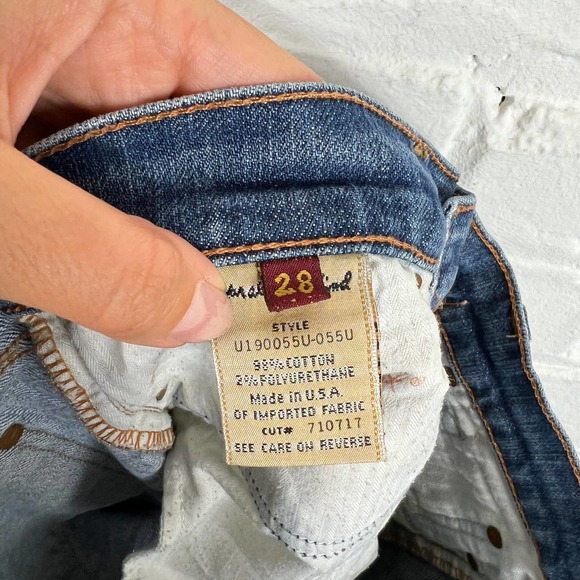 7 For All Mankind Women's Stretch Straight Denim Jeans High Rise Brown Size 28 - Picture 4 of 6